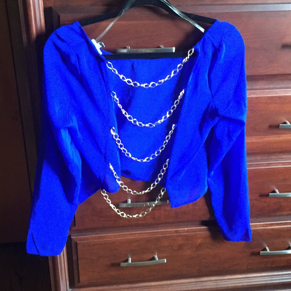 SOLD Royal Blue Chain-Link Crop Top